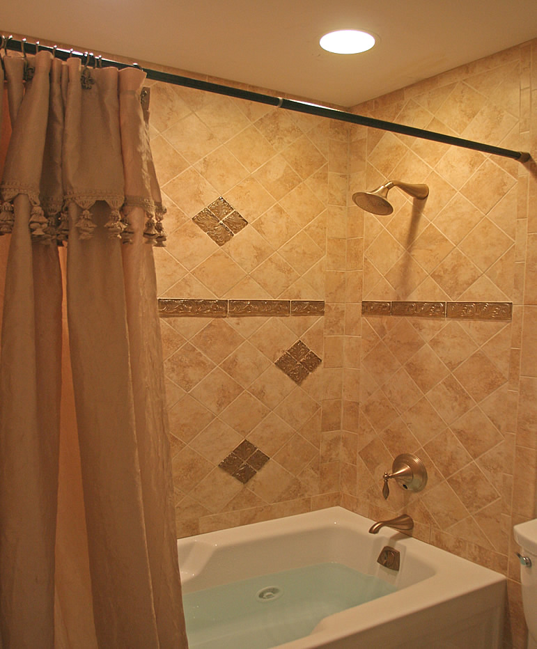 Glass tile accent bathroom remodel Burke Fairfax